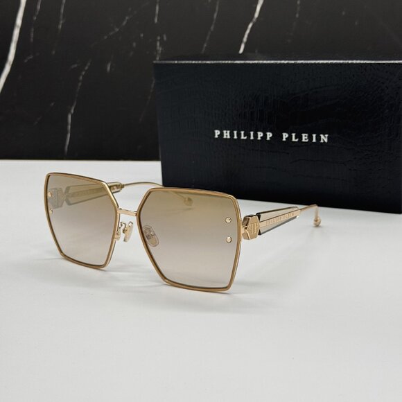 NEW SPP122V 300G PHILIPP PLEIN QUEEN SHINY ROSE GOLD WOMEN SUNGLASSES